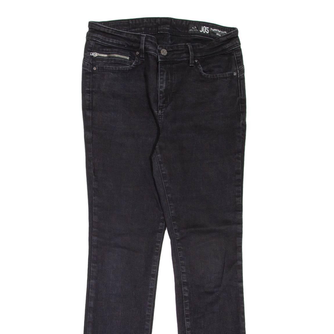 ARMANI EXCHANGE J05 Cropped Womens Jeans Black Slim Skinny W29 L29