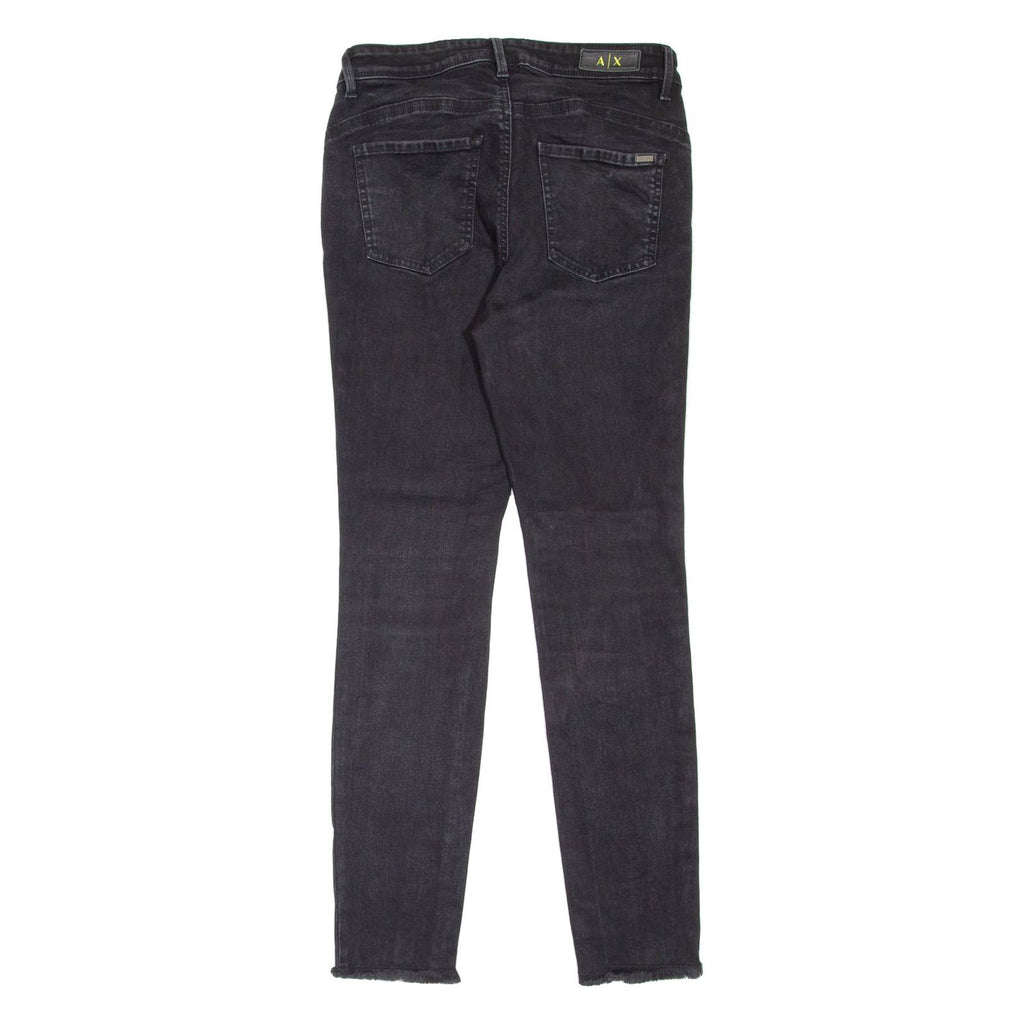 ARMANI EXCHANGE J05 Cropped Womens Jeans Black Slim Skinny W29 L29