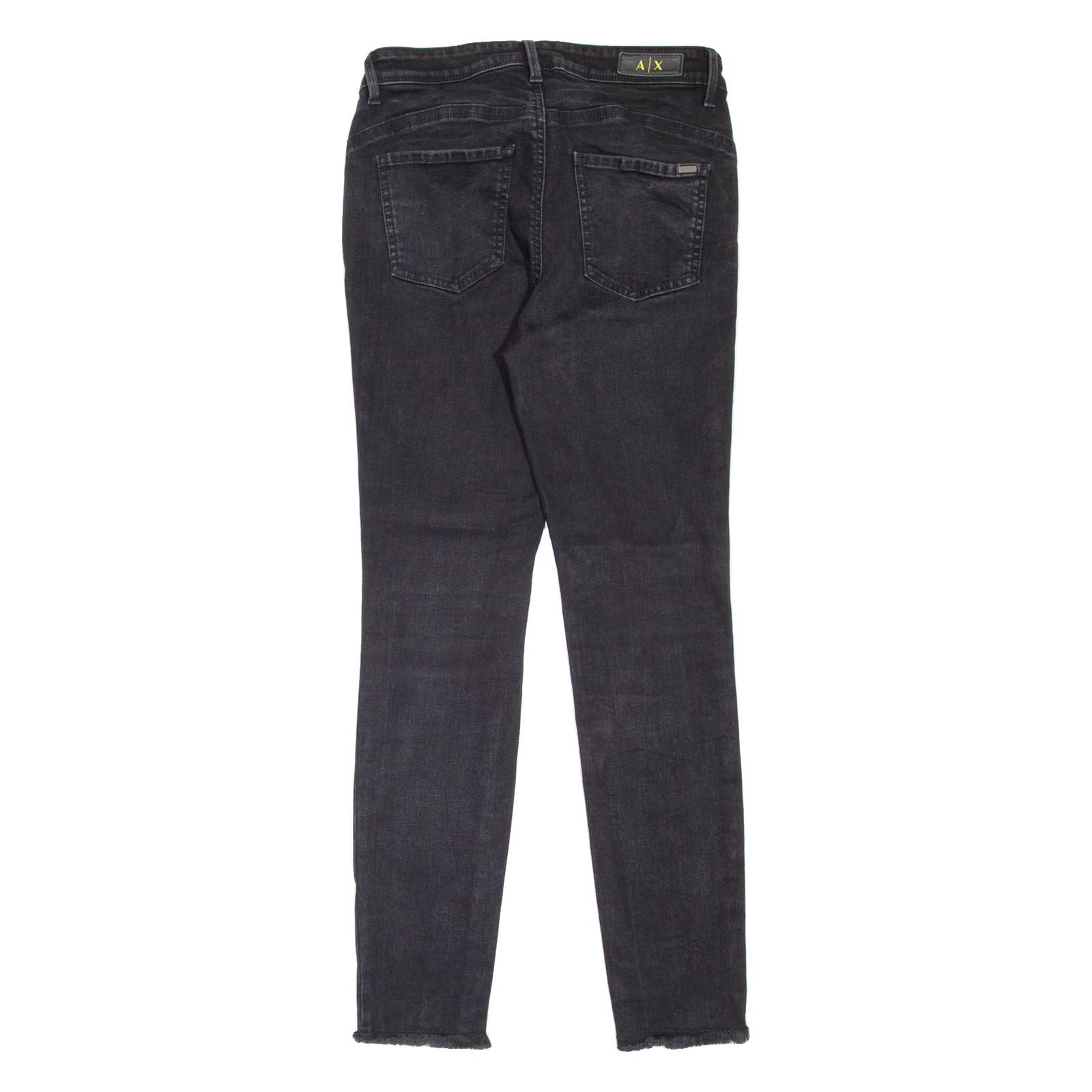 ARMANI EXCHANGE J05 Cropped Womens Jeans Black Slim Skinny W29 L29