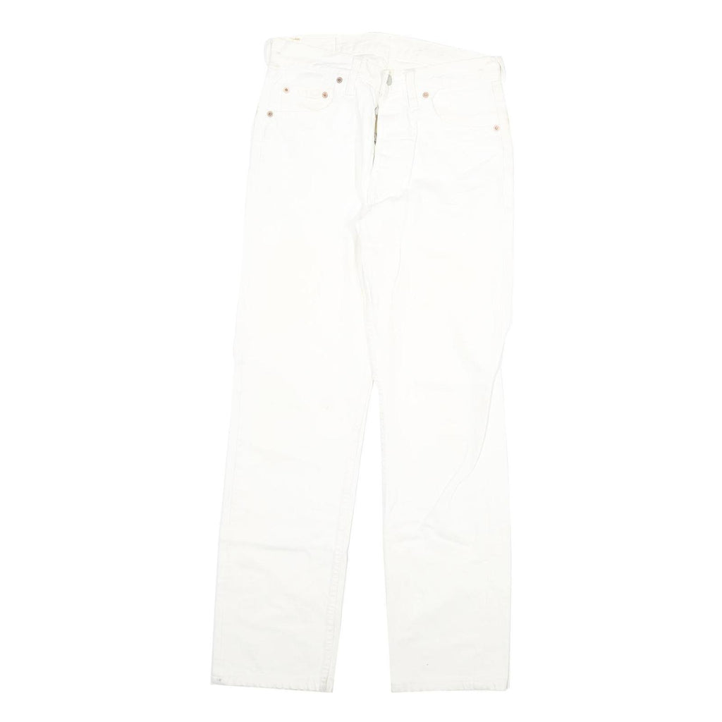 LEVI'S 501 Mens White Regular Straight Denim Jeans W28 L30 Classic Button Fly