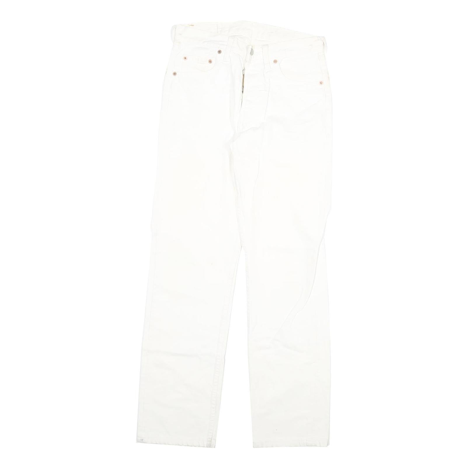 LEVI'S 501 Mens White Regular Straight Denim Jeans W28 L30 Classic Button Fly