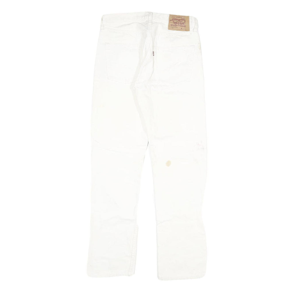 LEVI'S 501 Mens White Regular Straight Denim Jeans W28 L30 Classic Button Fly