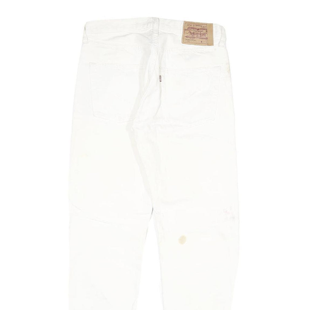 LEVI'S 501 Mens White Regular Straight Denim Jeans W28 L30 Classic Button Fly
