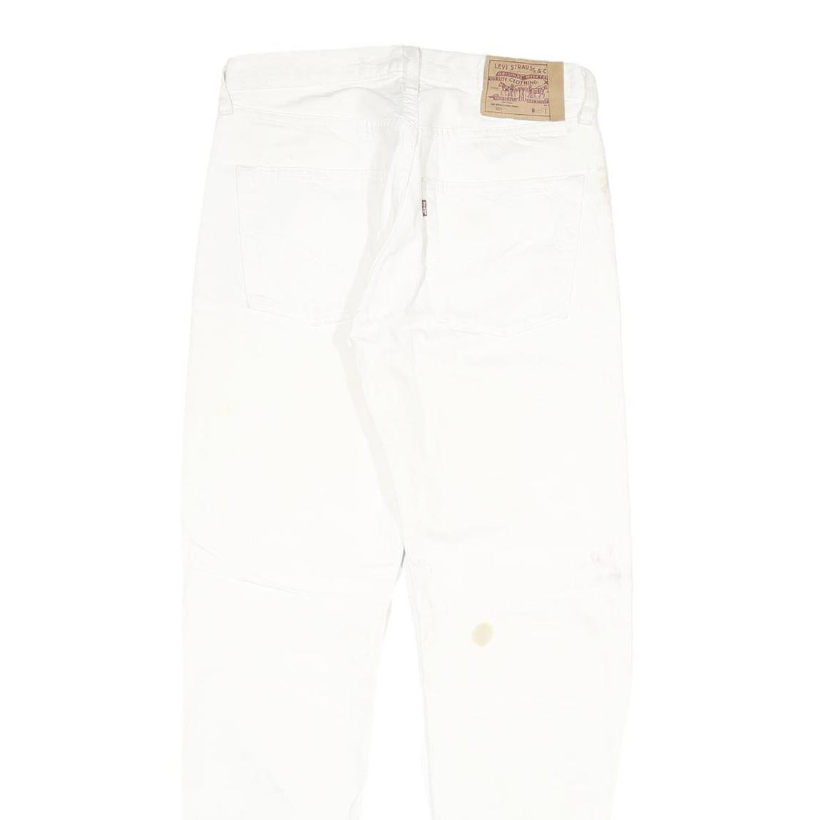 LEVI'S 501 Mens White Regular Straight Denim Jeans W28 L30 Classic Button Fly
