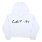 CALVIN KLEIN PERFORMANCE Womens White Hoodie 2XL Cotton Blend Pullover Casual