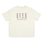 Womens Cream Overthinking Graphic T-Shirt XL Short Sleeve Round Neck Casual Top