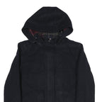 TOMMY HILFIGER Womens Black Hooded Jacket L Polyester Zip Plain Classic Coat