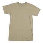 DUKE Mens Beige S Short Sleeve Crew Neck Plain Cotton Blend T-Shirt