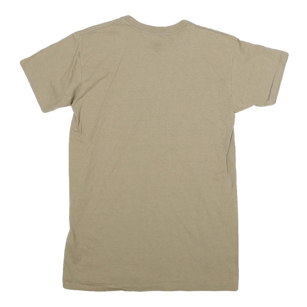 DUKE Mens Beige S Short Sleeve Crew Neck Plain Cotton Blend T-Shirt