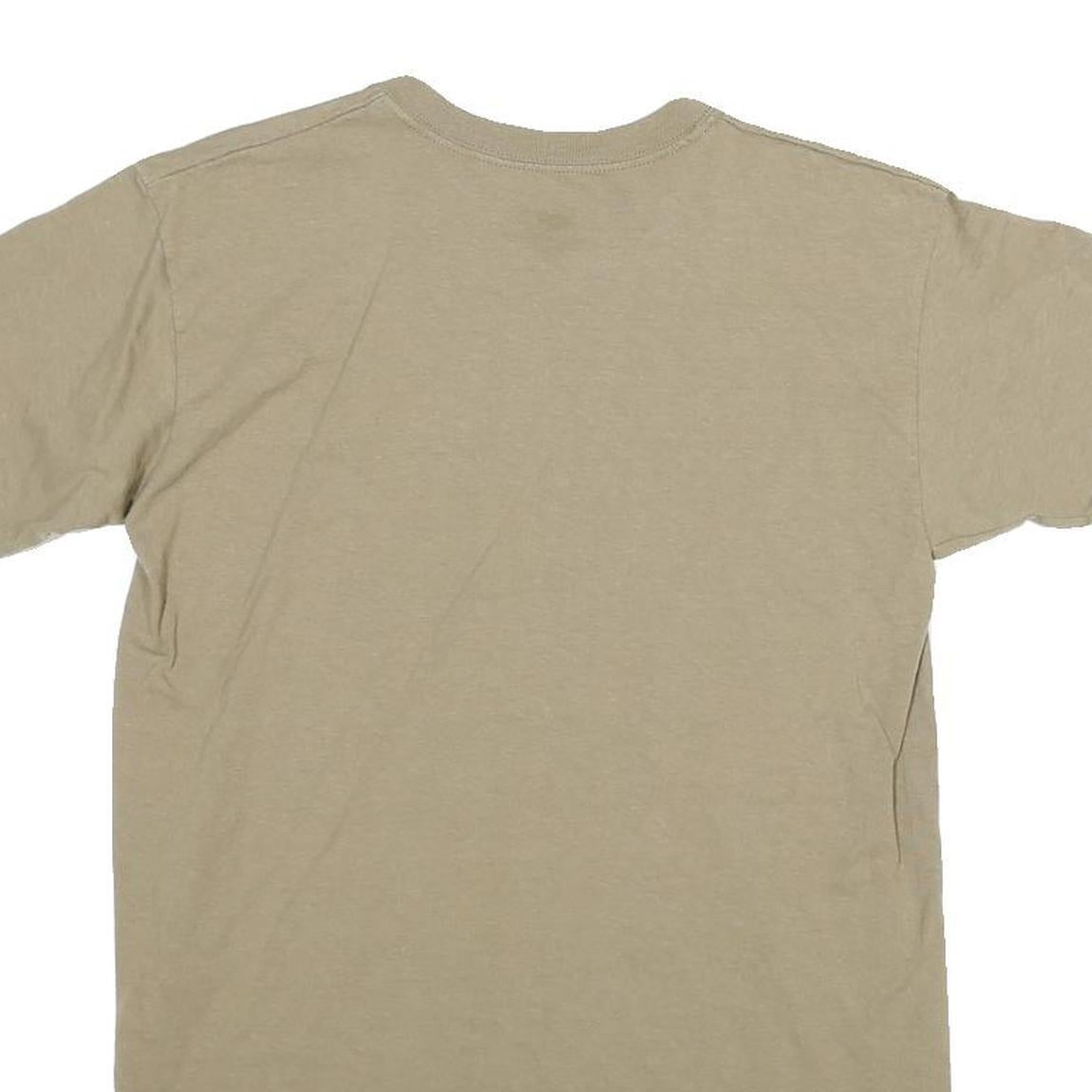 DUKE Mens Beige S Short Sleeve Crew Neck Plain Cotton Blend T-Shirt