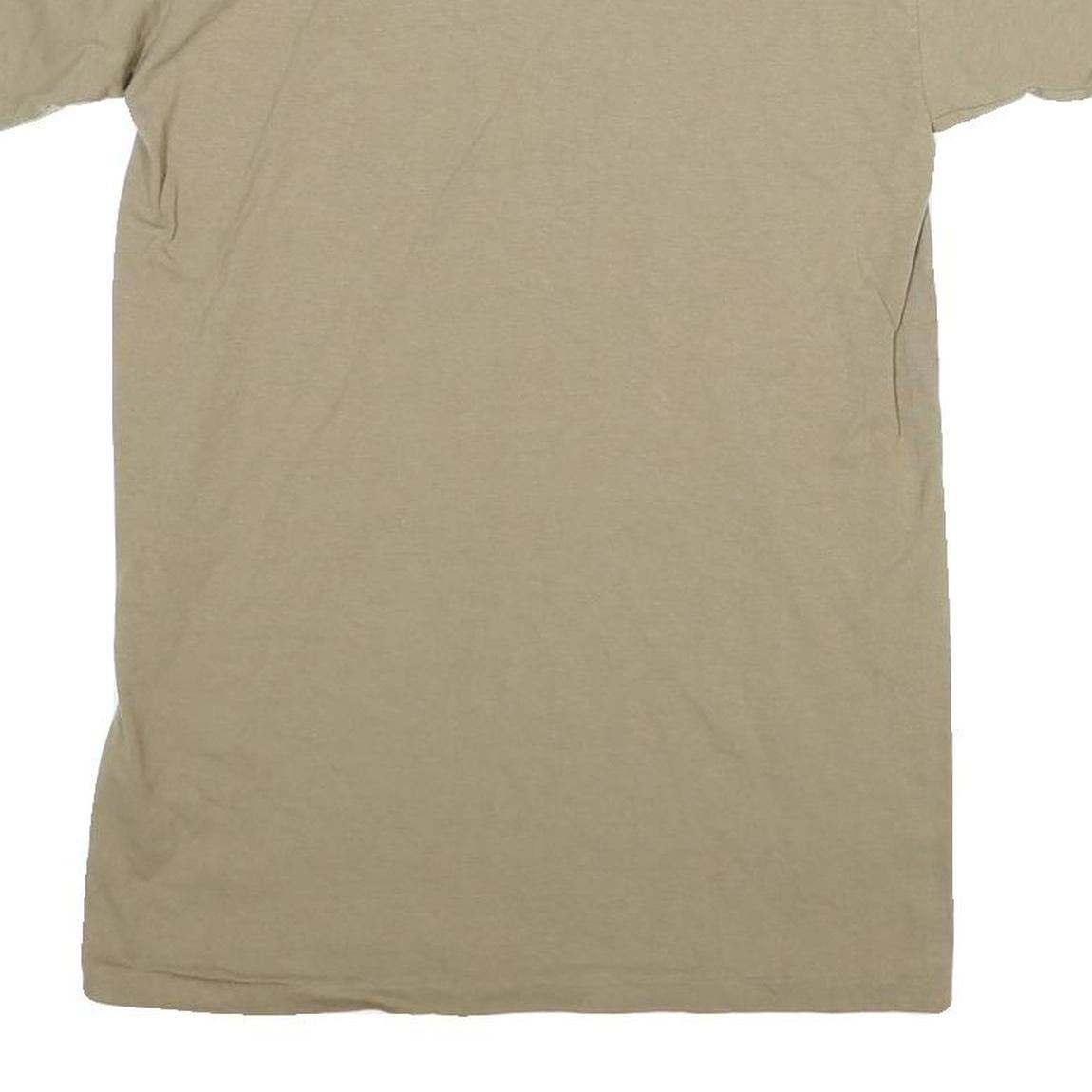 DUKE Mens Beige S Short Sleeve Crew Neck Plain Cotton Blend T-Shirt