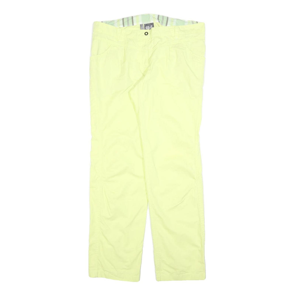 JACK WOLFSKIN Womens Cotton Blend Yellow Regular Fit Straight Leg Trousers W36