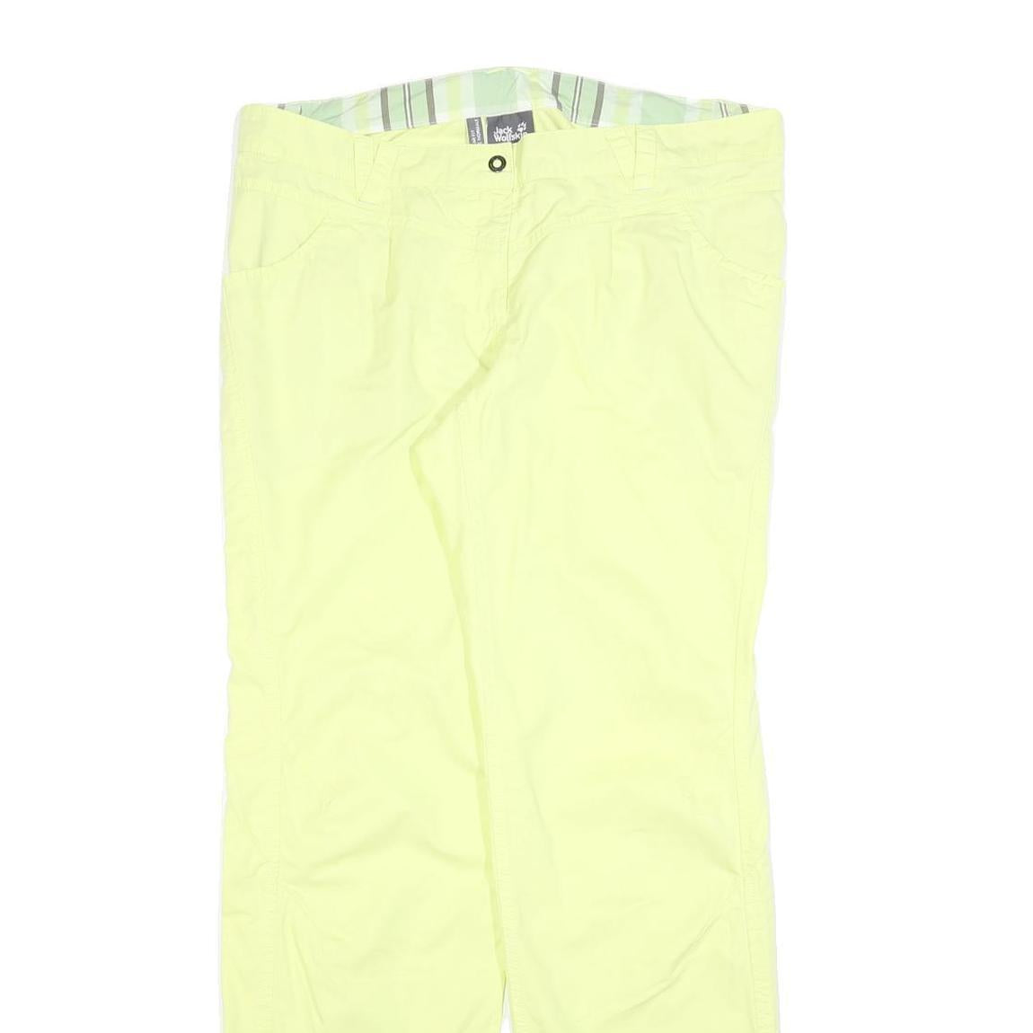 JACK WOLFSKIN Womens Cotton Blend Yellow Regular Fit Straight Leg Trousers W36