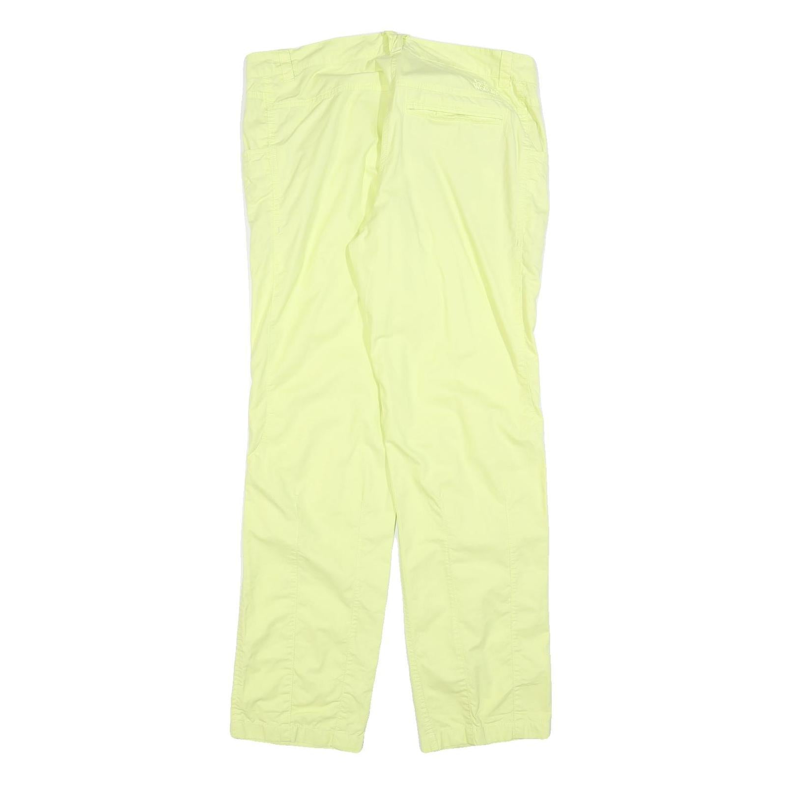 JACK WOLFSKIN Womens Cotton Blend Yellow Regular Fit Straight Leg Trousers W36