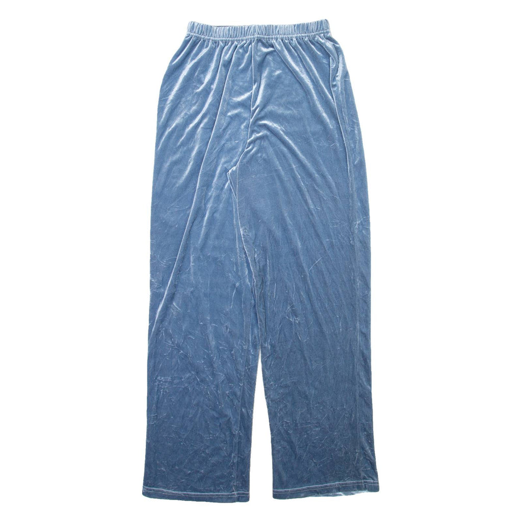 SOLUTIONS Womens Velvet Trousers Blue Relaxed Straight W24 L29