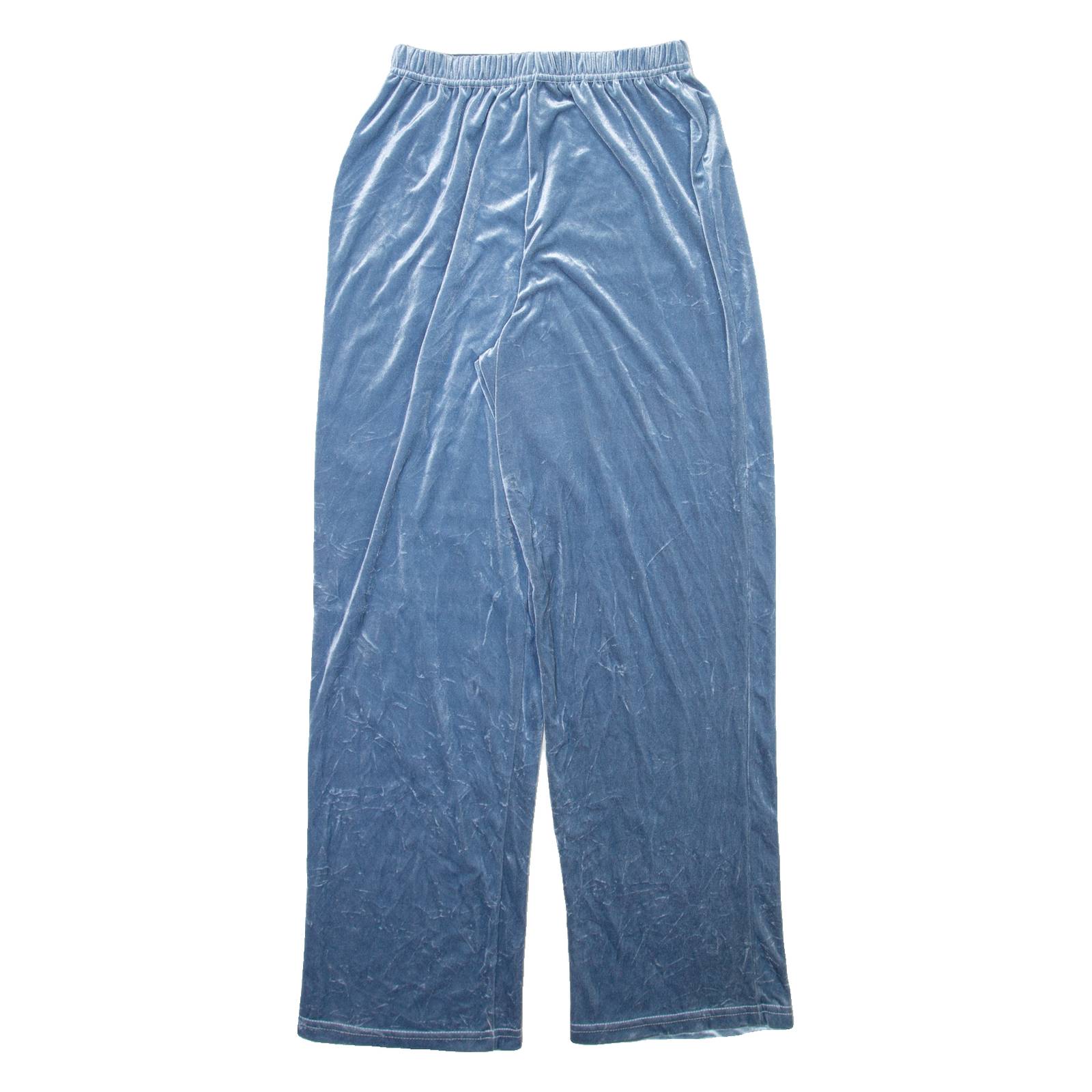 SOLUTIONS Womens Velvet Trousers Blue Relaxed Straight W24 L29