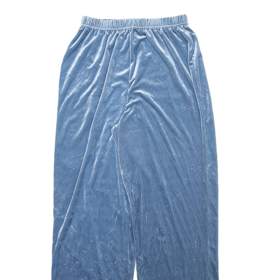 SOLUTIONS Womens Velvet Trousers Blue Relaxed Straight W24 L29