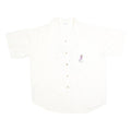 THE OFFICE Mens White XL Plain Cotton Blend Button Shirt Relaxed Fit Short Slee