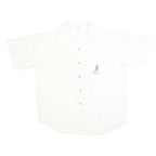 THE OFFICE Mens White XL Plain Cotton Blend Button Shirt Relaxed Fit Short Slee