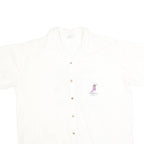 THE OFFICE Mens White XL Plain Cotton Blend Button Shirt Relaxed Fit Short Slee