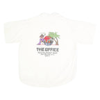 THE OFFICE Mens White XL Plain Cotton Blend Button Shirt Relaxed Fit Short Slee