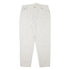 LEVI'S Womens 550 Tapered Relaxed White Denim W36 L30 Cotton Blend Zip Jeans