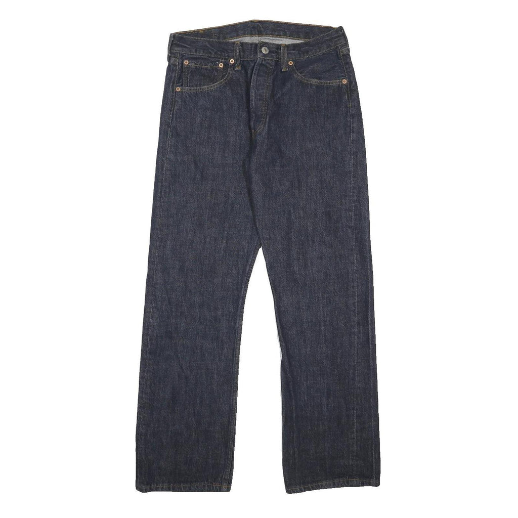 LEVI'S 501 Mens Jeans Blue Regular Straight Denim Medium W32 L30 Classic Button