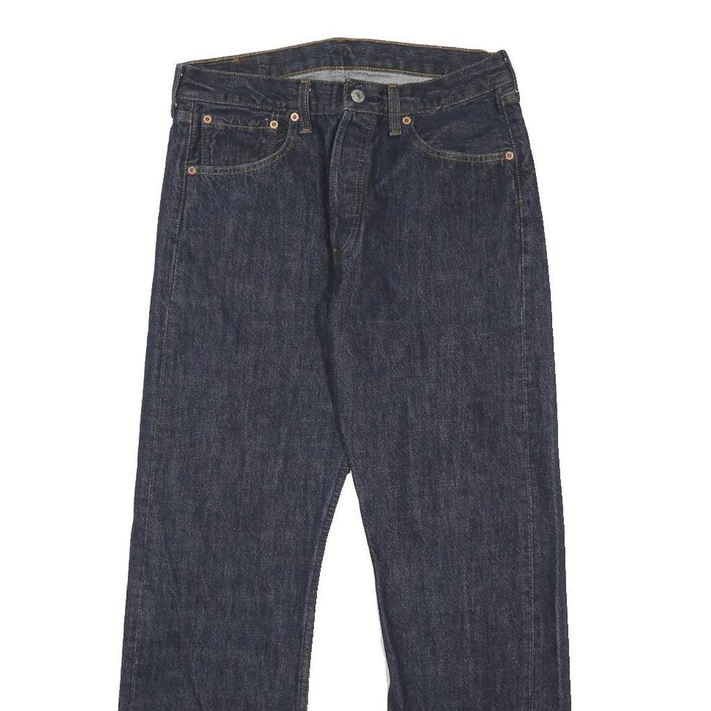 LEVI'S 501 Mens Jeans Blue Regular Straight Denim Medium W32 L30 Classic Button