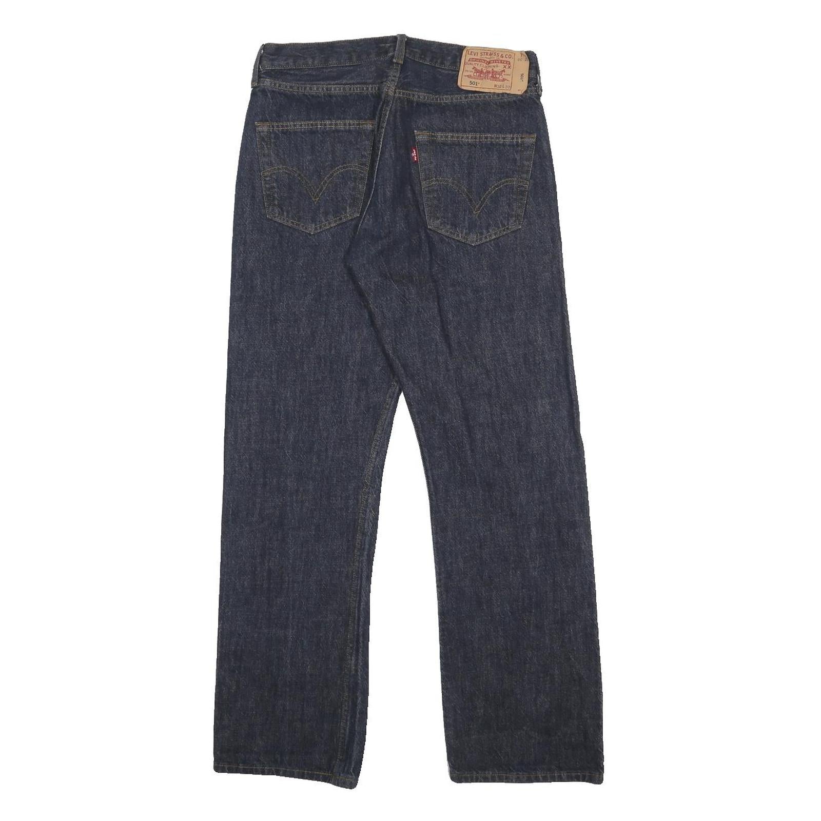 LEVI'S 501 Mens Jeans Blue Regular Straight Denim Medium W32 L30 Classic Button