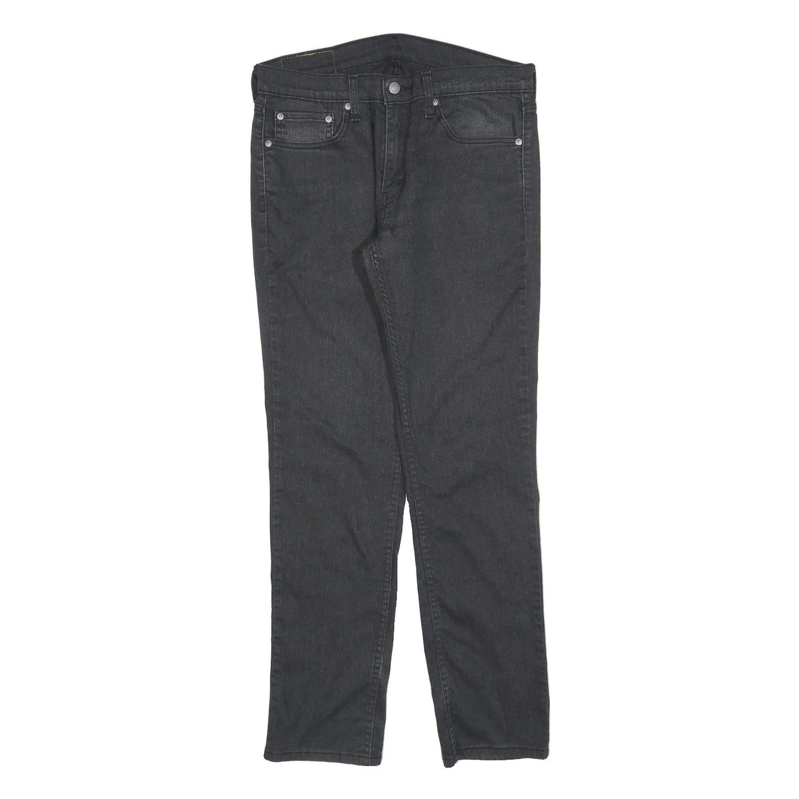 LEVI'S 511 Slim Mens Jeans Black Slim Skinny Denim W32 L32 Classic Zip Fastening