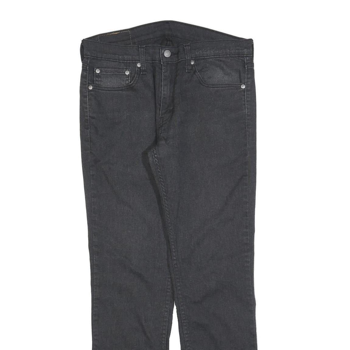 LEVI'S 511 Slim Mens Jeans Black Slim Skinny Denim W32 L32 Classic Zip Fastening