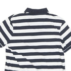 NAUTICA Mens Blue & White Striped Short Sleeve Polo Shirt M Cotton Blend