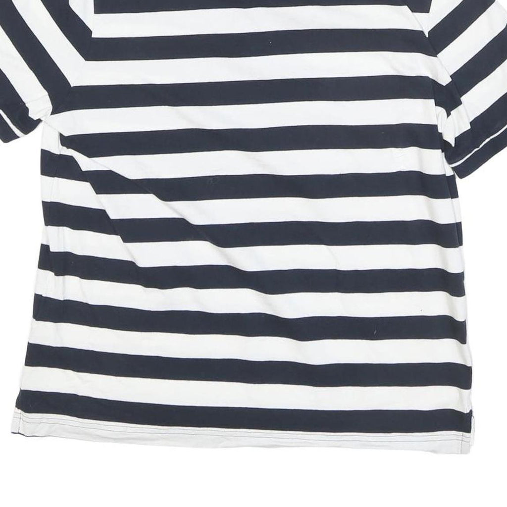 NAUTICA Mens Blue & White Striped Short Sleeve Polo Shirt M Cotton Blend