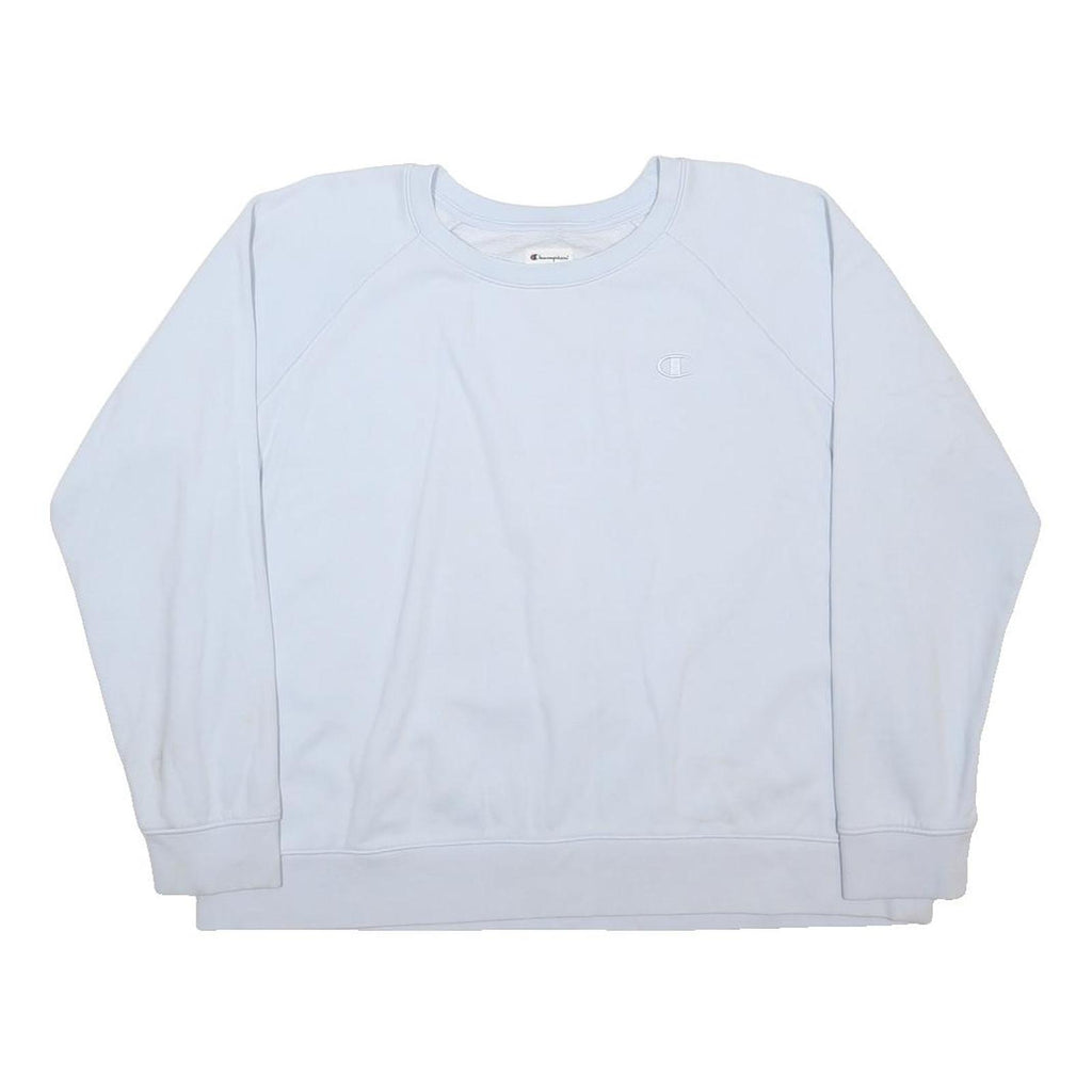 CHAMPION Womens White Crew Neck XL Cotton Blend Sweatshirt Casual Pullover