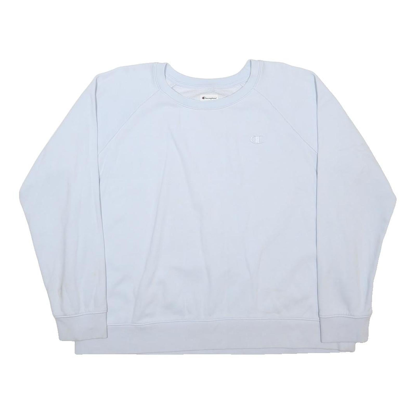 CHAMPION Womens White Crew Neck XL Cotton Blend Sweatshirt Casual Pullover