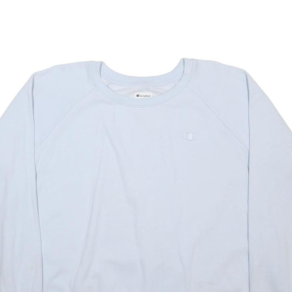 CHAMPION Womens White Crew Neck XL Cotton Blend Sweatshirt Casual Pullover