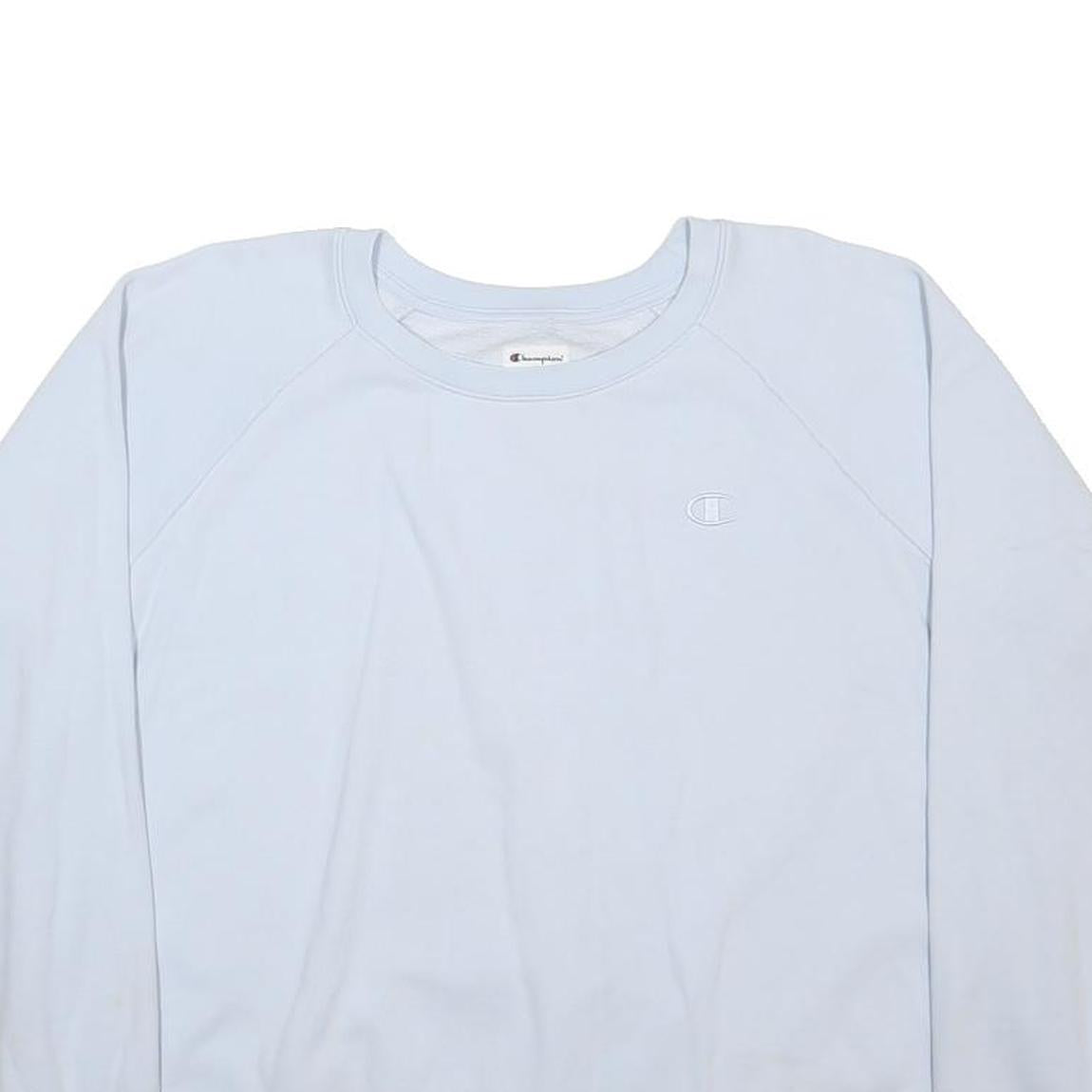 CHAMPION Womens White Crew Neck XL Cotton Blend Sweatshirt Casual Pullover