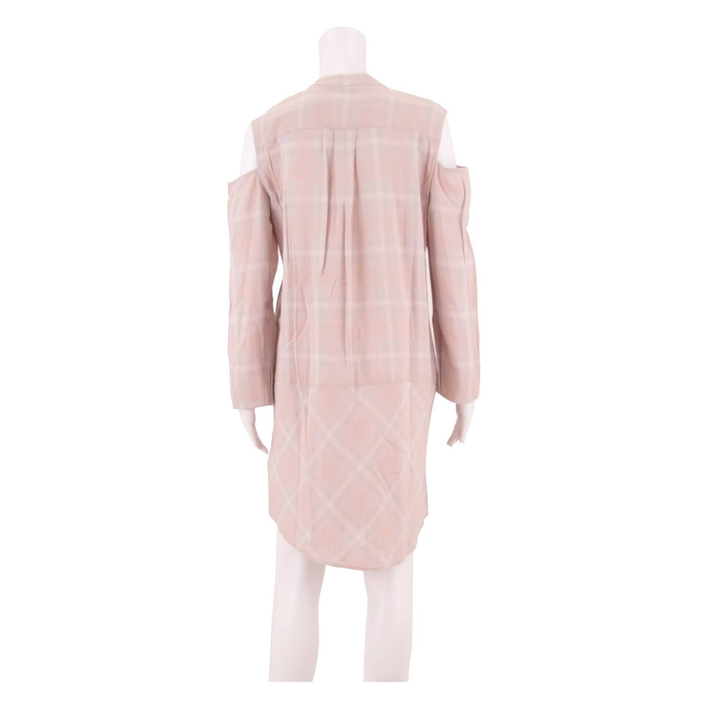 ALL SAINTS Womens Shift Dress Pink Check Long Sleeve Knee Length M