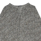M&S Womens Black & Brown Animal Print Long Sleeve Round Neck Top UK 16