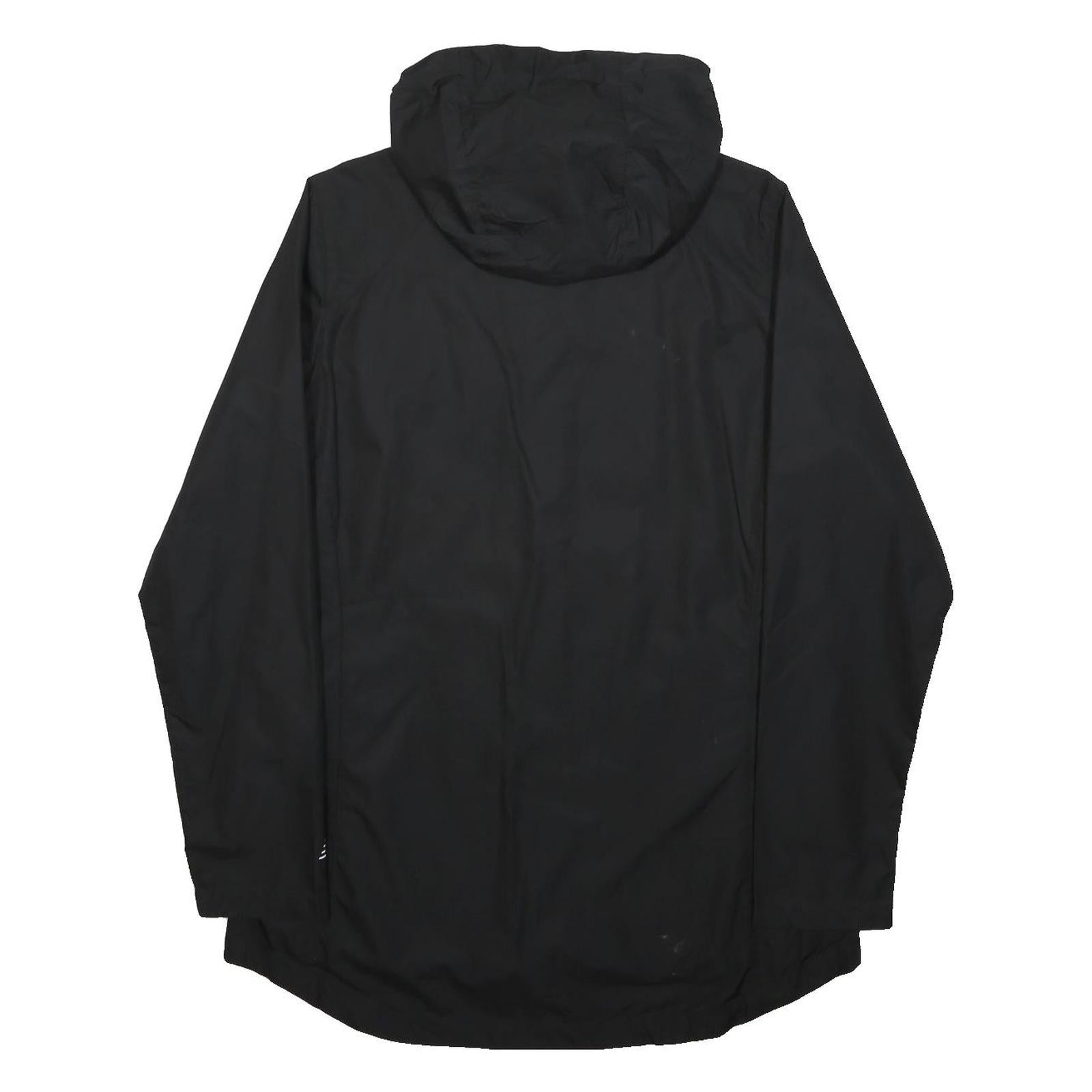 NEW BALANCE Womens Black Outdoor Jacket L Polyester Zip Hooded Plain Light