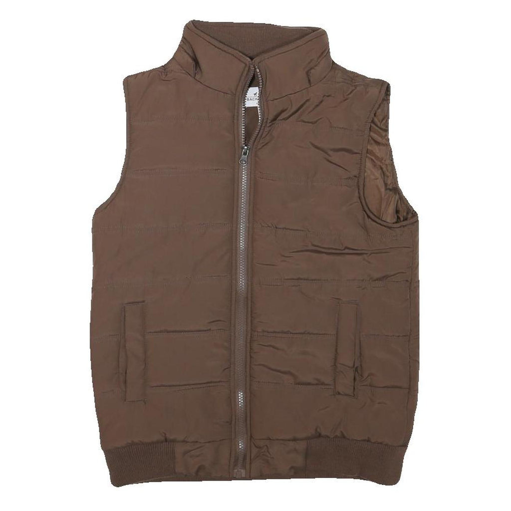 BACK IN THE SADDLE Womens Brown Jacket S Polyester Blend Plain Zip Up Winter