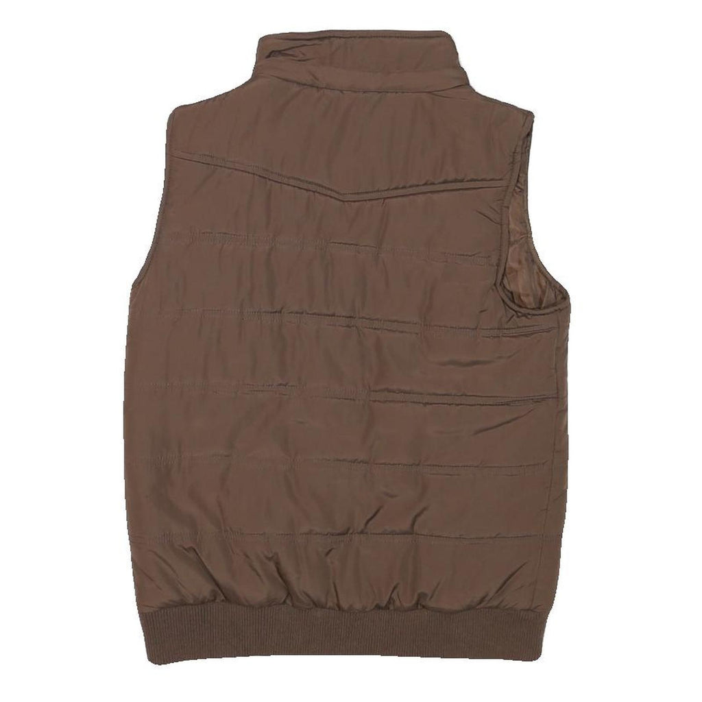 BACK IN THE SADDLE Womens Brown Jacket S Polyester Blend Plain Zip Up Winter