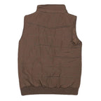 BACK IN THE SADDLE Womens Brown Jacket S Polyester Blend Plain Zip Up Winter