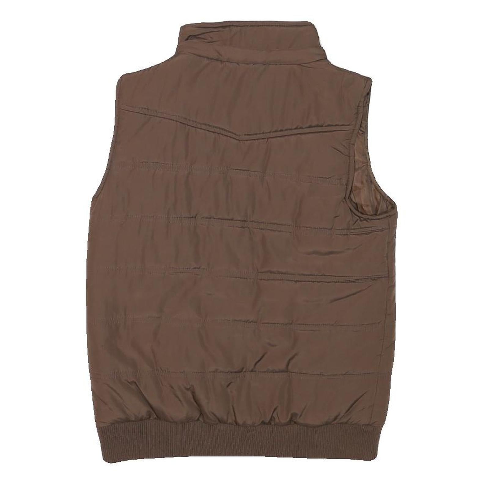 BACK IN THE SADDLE Womens Brown Jacket S Polyester Blend Plain Zip Up Winter