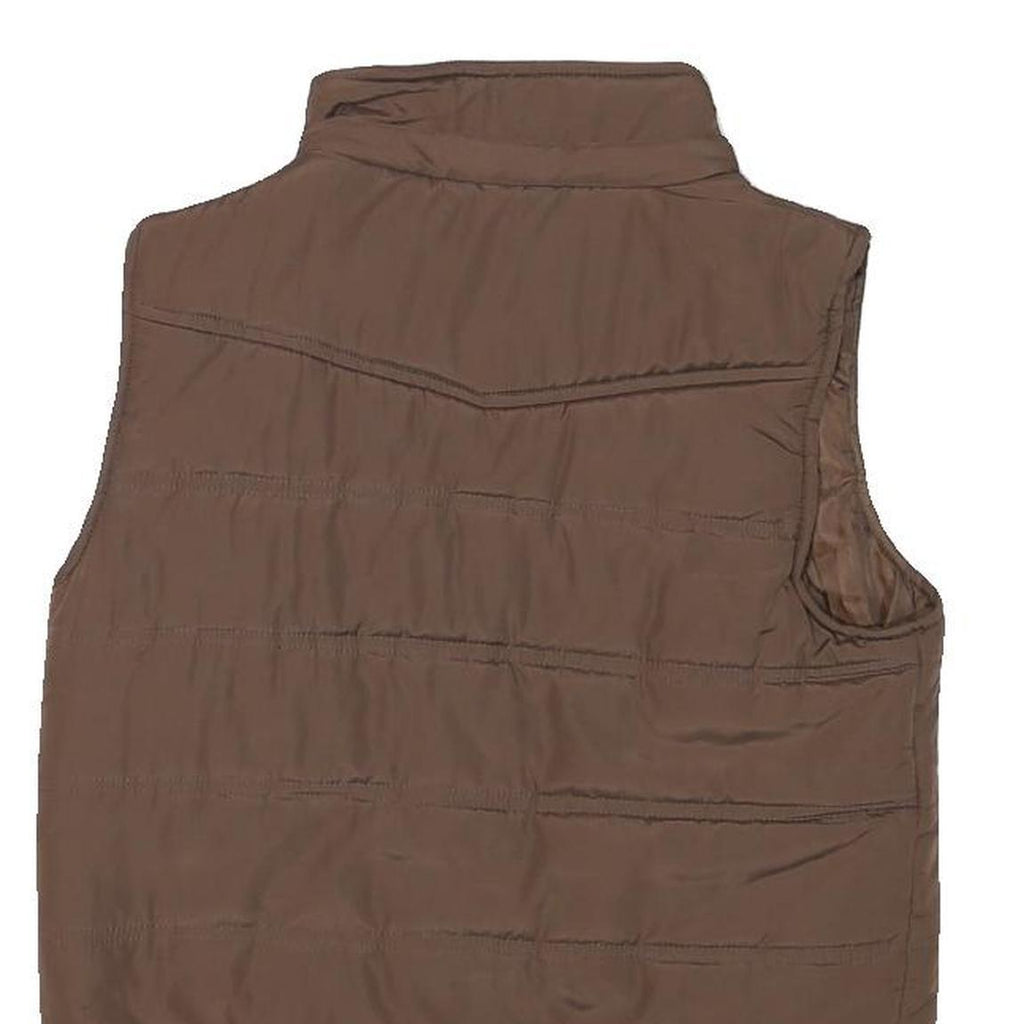 BACK IN THE SADDLE Womens Brown Jacket S Polyester Blend Plain Zip Up Winter