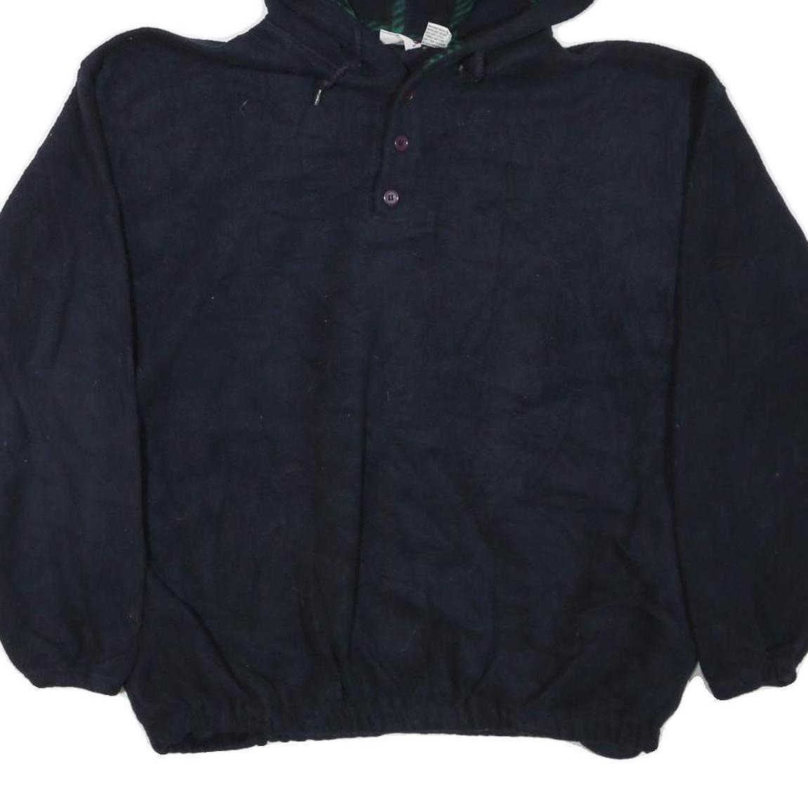 MATA PRO Womens Navy Blue Pullover Hoodie XL Button Detail Casual Wear