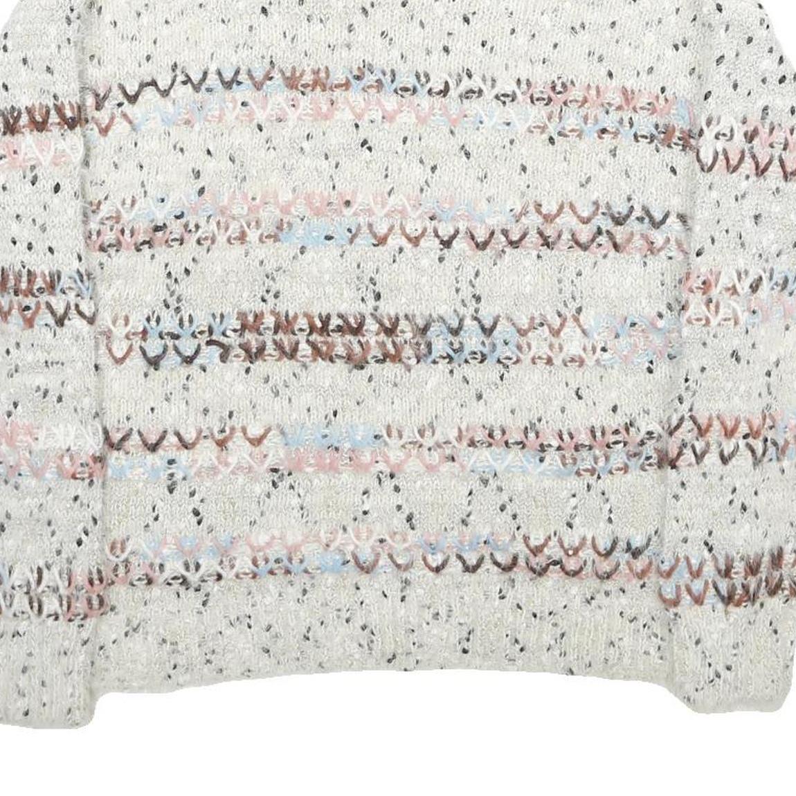 MAURICES Womens Cream Patterned Pullover Jumper Chunky Knit L Comfortable Cozy