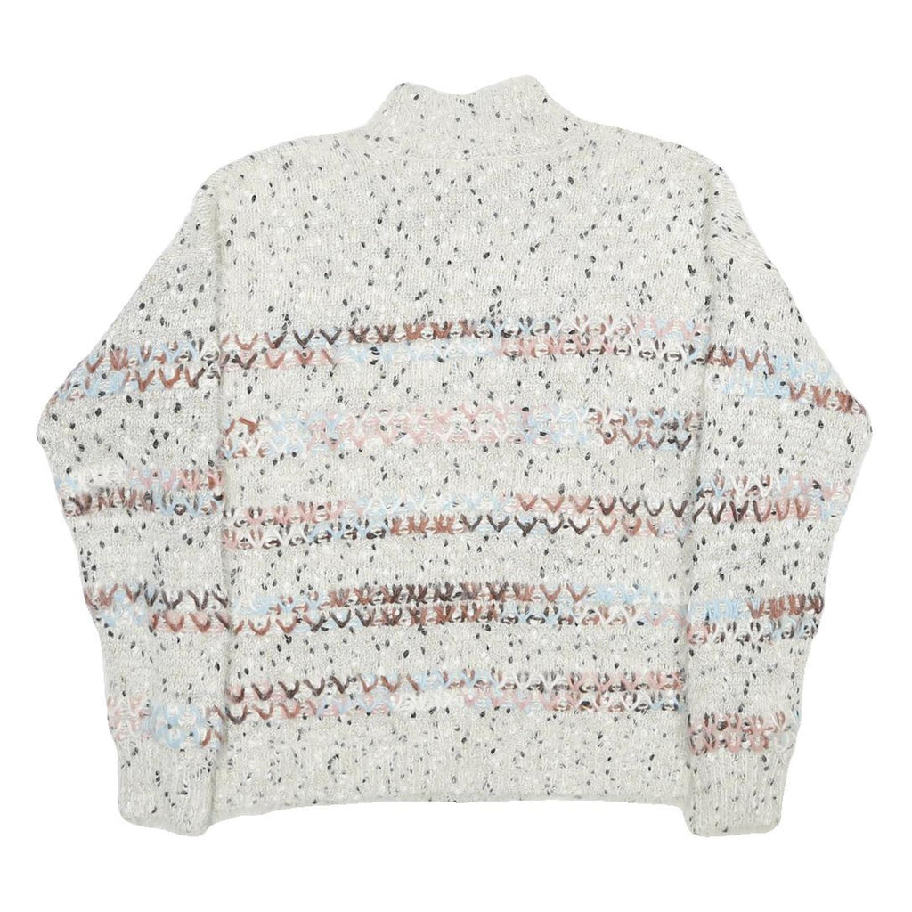 MAURICES Womens Cream Patterned Pullover Jumper Chunky Knit L Comfortable Cozy