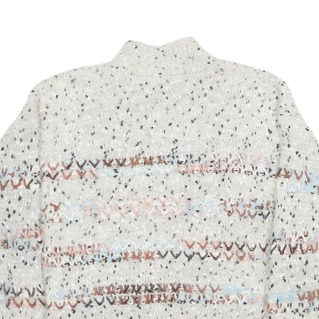 MAURICES Womens Cream Patterned Pullover Jumper Chunky Knit L Comfortable Cozy