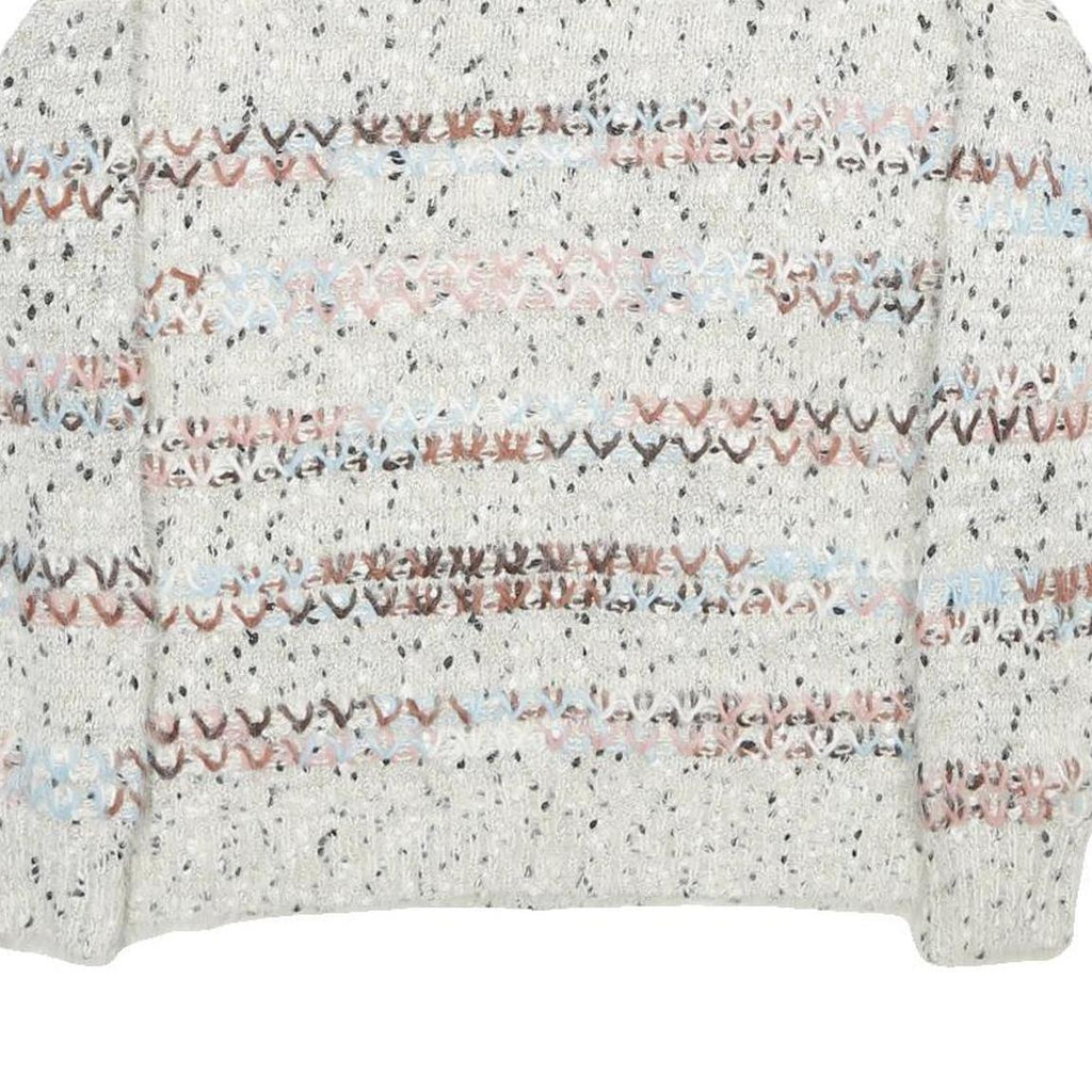 MAURICES Womens Cream Patterned Pullover Jumper Chunky Knit L Comfortable Cozy